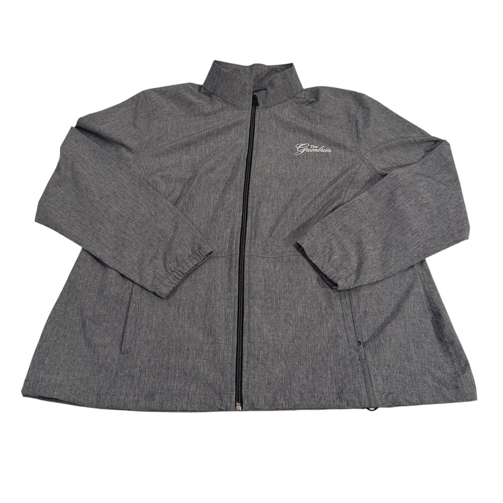 The Greenbrier by Greg Norman Womens XXL Gray Full Zip Golf Jacket Resort Mock